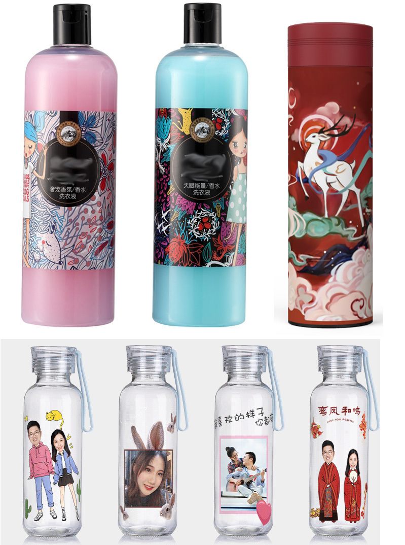 化妝品，小玻璃瓶打印圖片效果